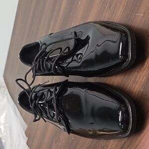 Joseph Abboud Size 10 Black Patent Faux Leather Dress Shoes